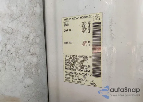 2016 Nissan Maxima 3.5 Platinum from USA, damaged, VIN 1N4AA6AP4GC421637